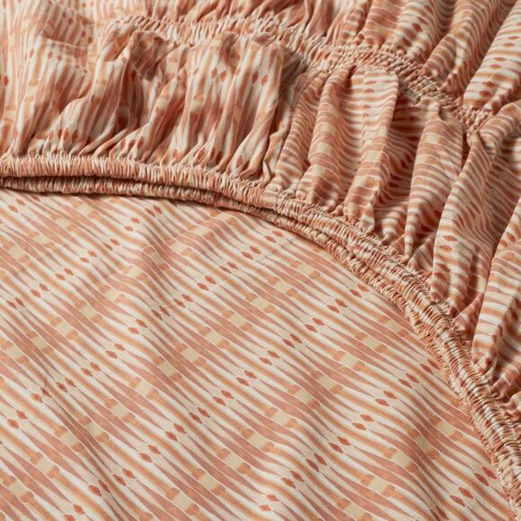 Twin/Twin XL Printed Cotton Percale Sheet Set Kayl Orange - Picture 4 of 4